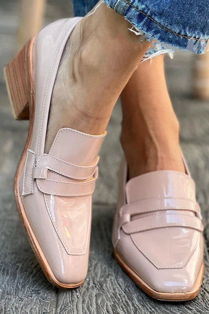 Shiny Pink Mocassins