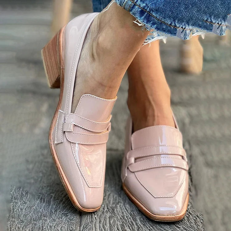 Shiny Pink Mocassins