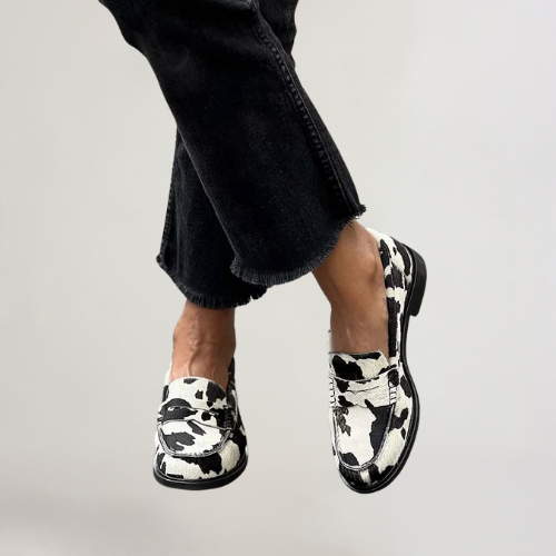 Cow-patern Loafers