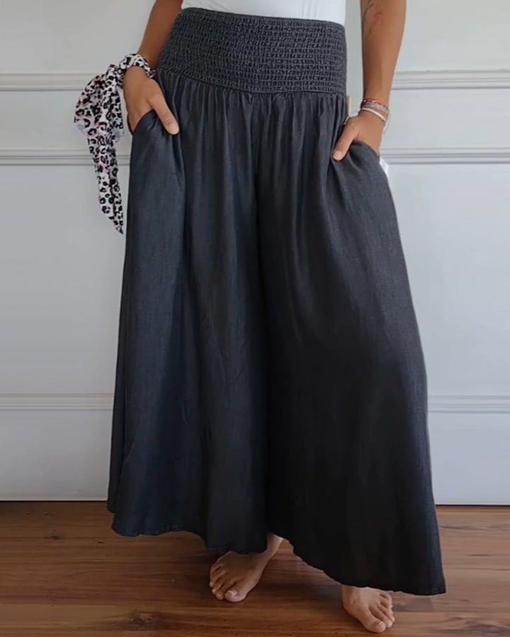 Jasper - Flowy Smocked Waist Pants
