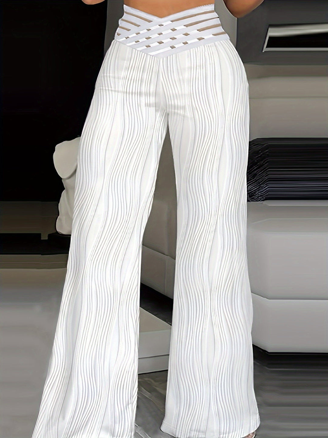 Emy - High Waist Crisscross Trousers