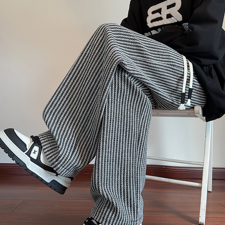 Xavi – Modern Herringbone Relaxed Sweatpants