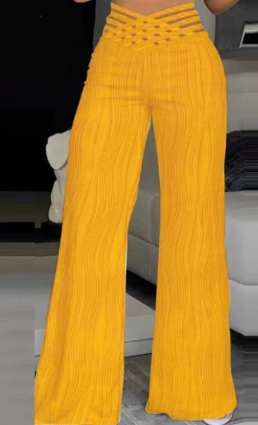 Emy - High Waist Crisscross Trousers