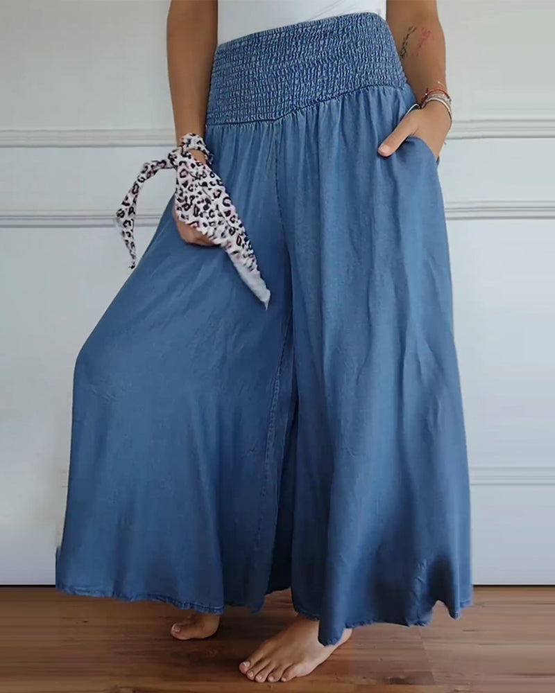 Jasper - Flowy Smocked Waist Pants