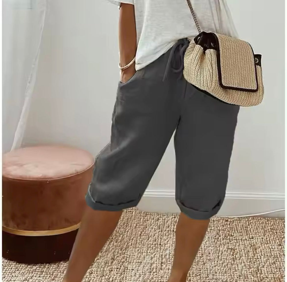 Janet | Linen Full Shorts